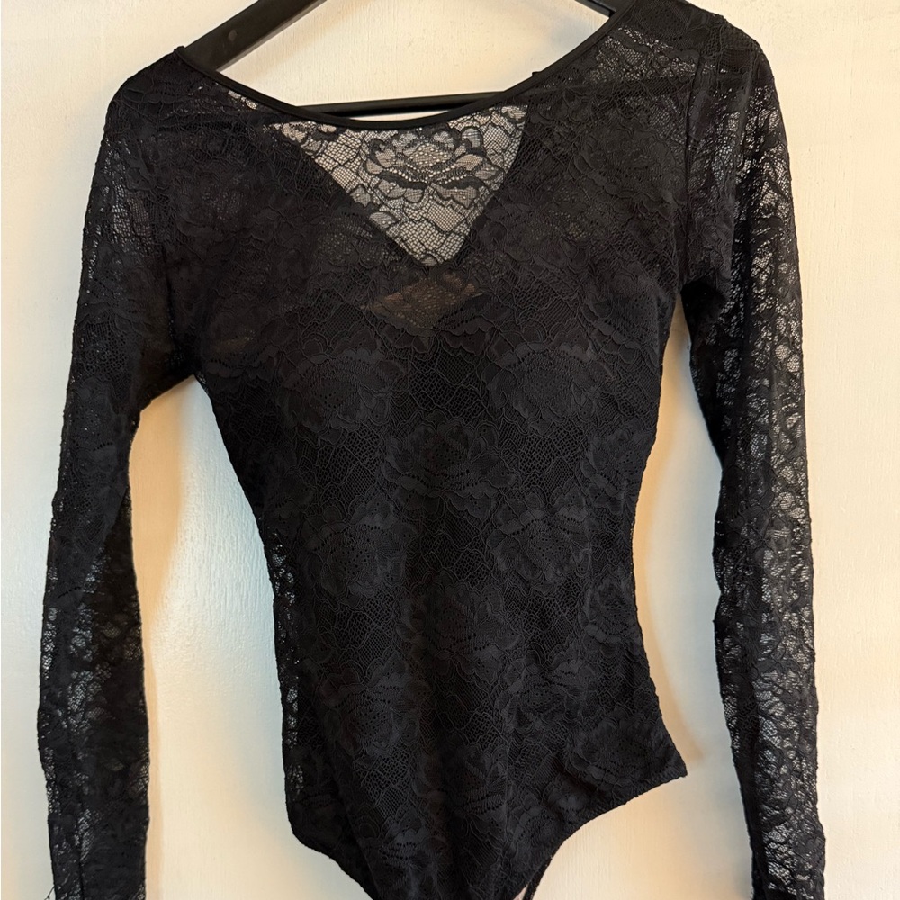 Elegant Black Lace Bodysuit